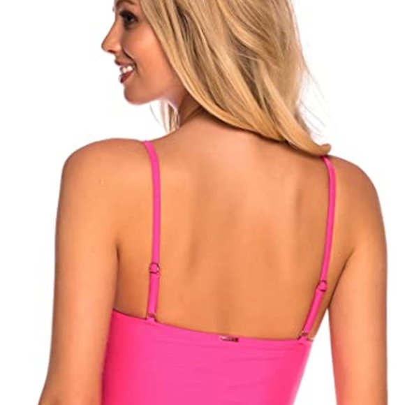 RELLECIGA High Cut Bandeau One Piece Swimsuit  🦩 NEW WITH TAGS! - Picture 6 of 14